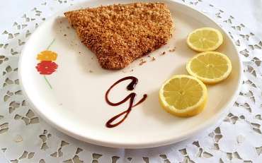 Baked swordfish in breadcrumbs